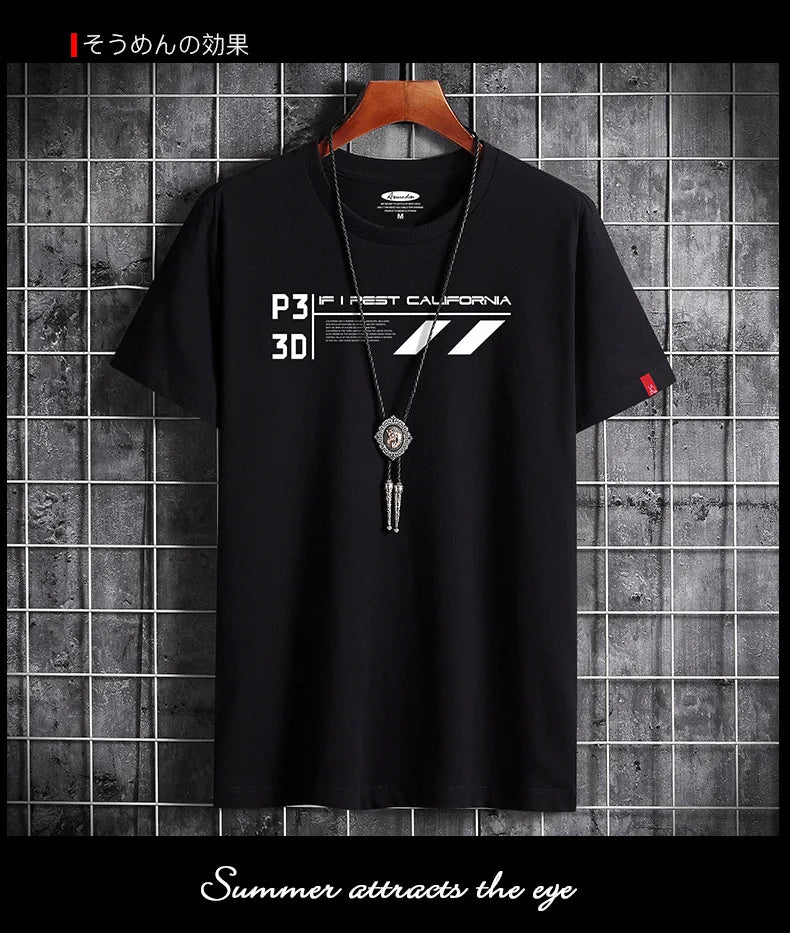 2022 Newest T Shirt for Men Clothing Fitness Black O Neck AnimeMan T-shirt For Male Oversized S-6XL New Men T-shirts Goth Punk