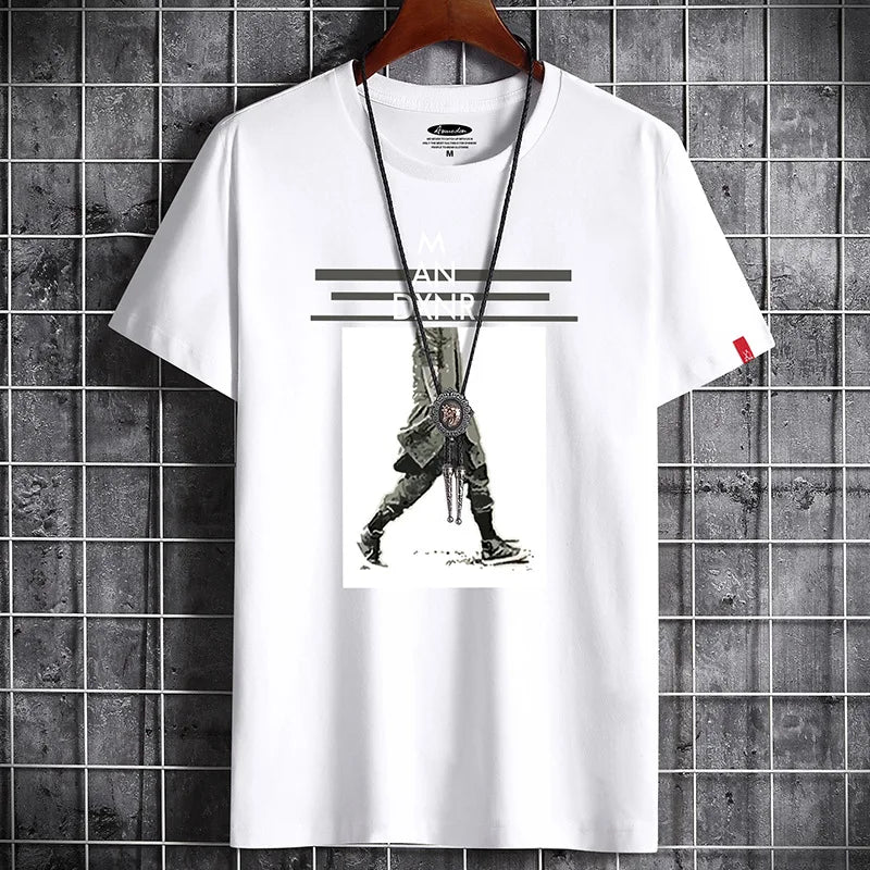 2022 Newest T Shirt for Men Clothing Fitness White O Neck Man T-shirt For Male Oversized Anime S-6XL New Men T-shirts Goth Punk