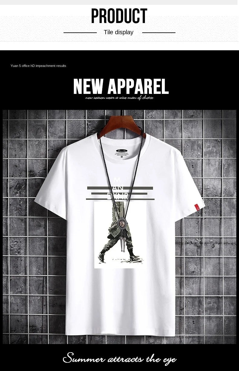 2022 Newest T Shirt for Men Clothing Fitness White O Neck Man T-shirt For Male Oversized Anime S-6XL New Men T-shirts Goth Punk