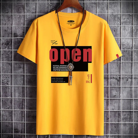 Camiseta manga corta Open 100% algodón alta calidad