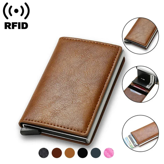 Cartera con tarjetero RFID de cuero sintético con acabado PREMIUM y protección anti-lectores de tarjetas en 10 colores y acabados diferentes