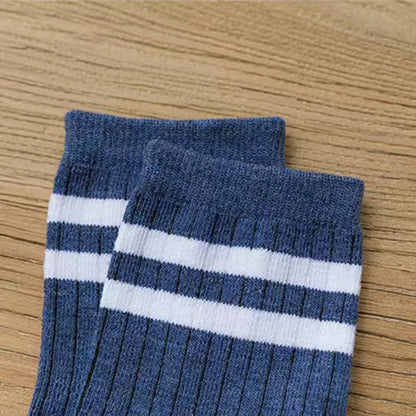 5 Paar neue Herren-Socken, gestreift, lässig, atmungsaktiv, hochwertige Harajuku-Retro-Socken aus 100 % Baumwolle